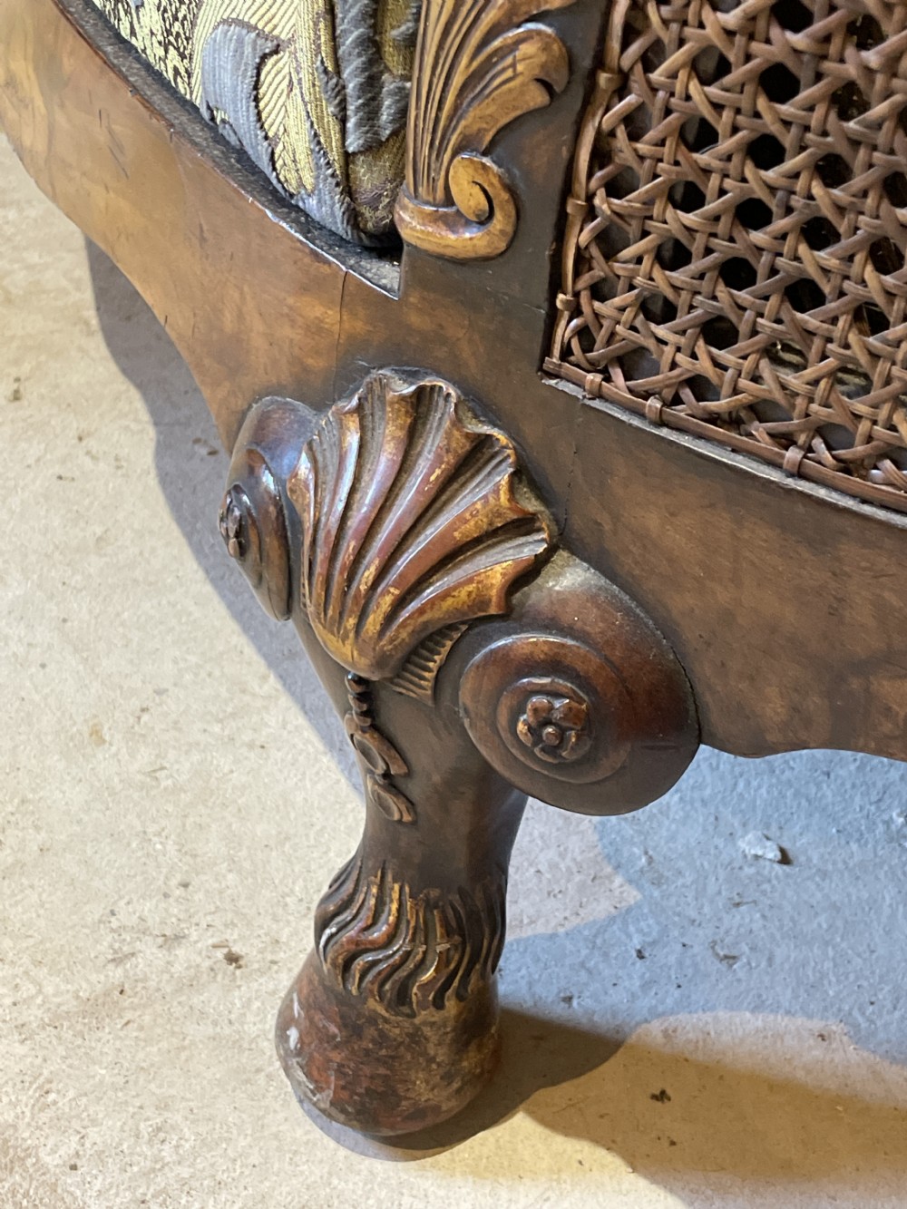 A superb 1920s  Burr Walnut Bergere  Sofa View IX