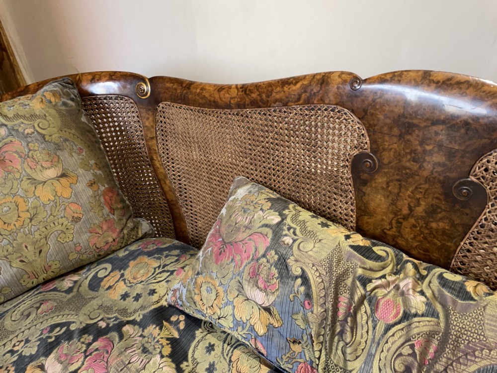 A superb 1920s  Burr Walnut Bergere  Sofa View XI
