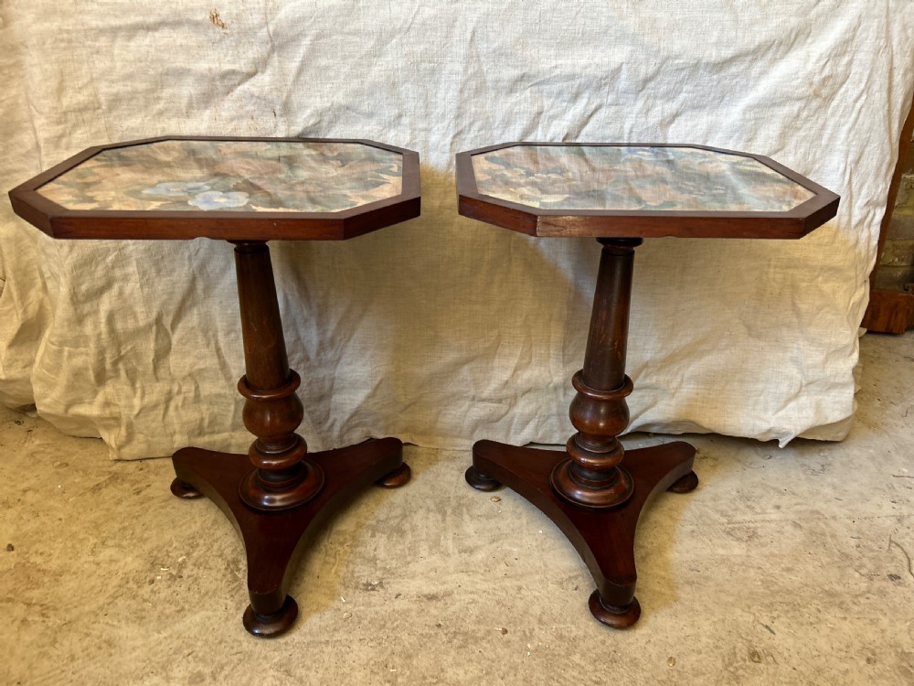 Pair of early Victorian side tables with painted tops  View VII
