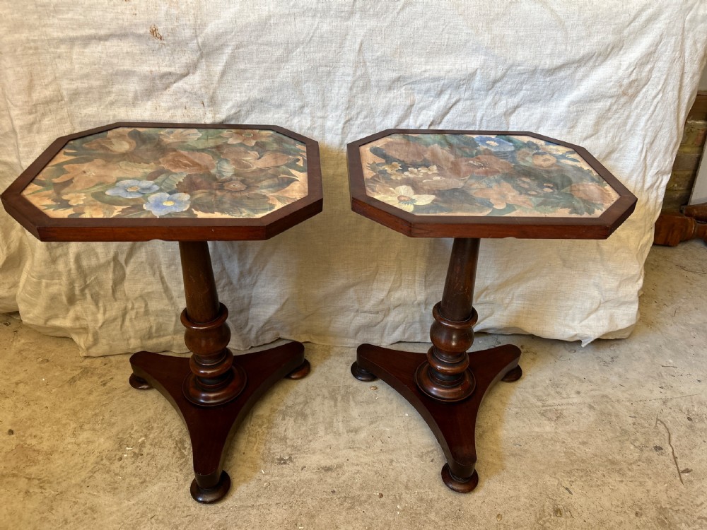 Pair of early Victorian side tables with painted tops  View VIII