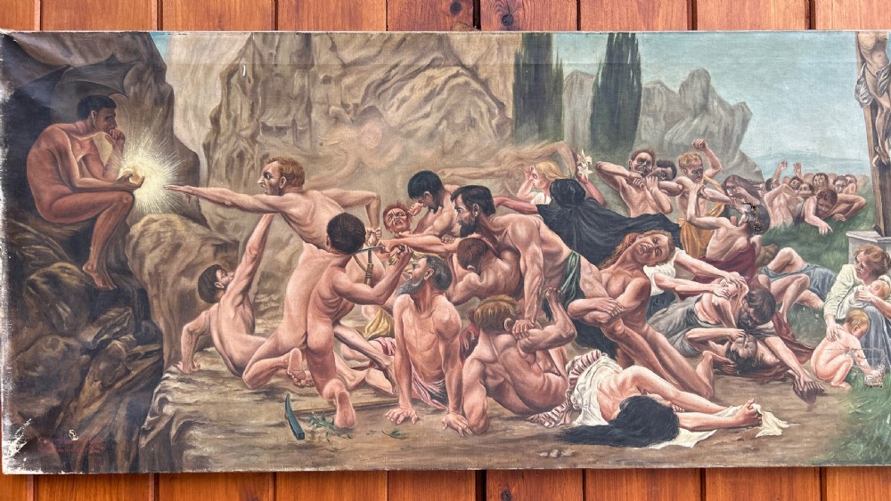 The Massacre of the innocents Signed Brunninger Oil on canvas View II