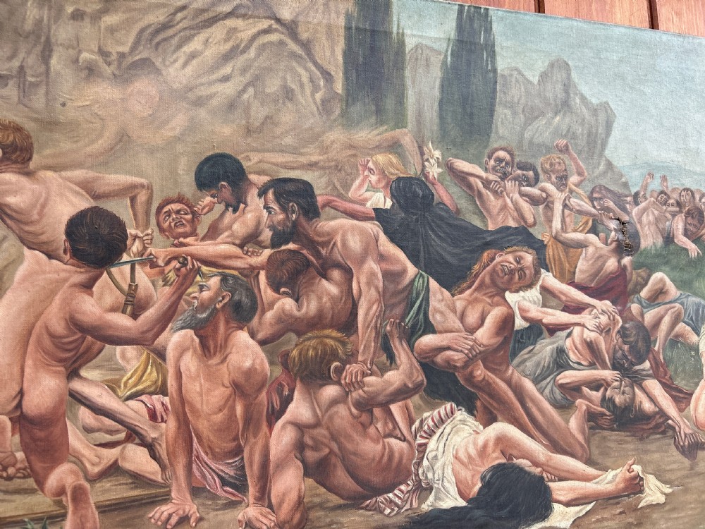 The Massacre of the innocents Signed Brunninger Oil on canvas View VI