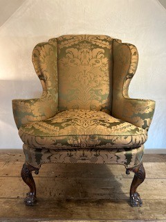 George II Walnut Wing Armchair