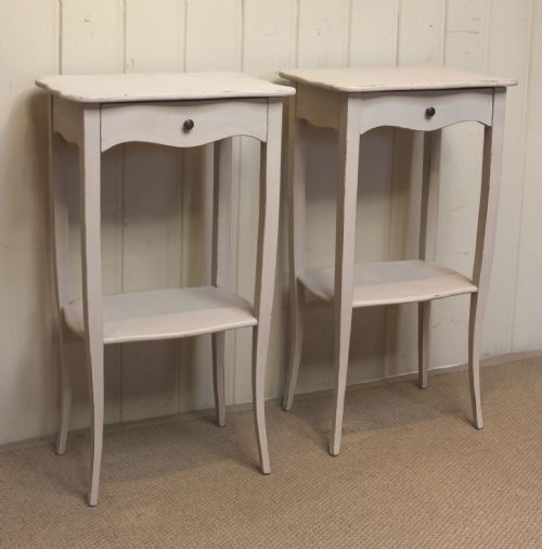 Pair of Slim Painted Bedside Cabinets