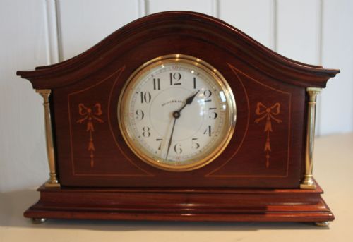 fig 1. Edwardian Solid Mahogany and Inlay Mantel Clock