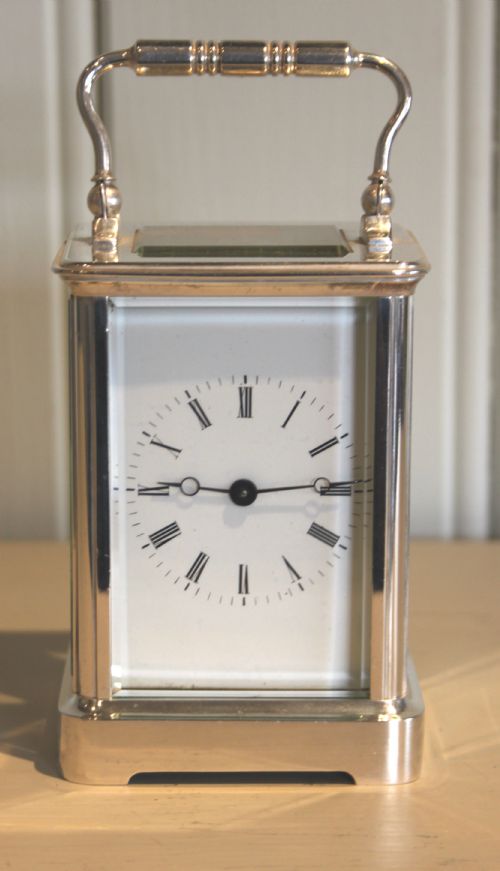 Silver Plated Timepiece Carriage Clock