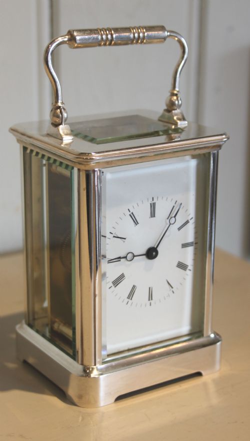 fig 1. Silver Plated Timepiece Carriage Clock