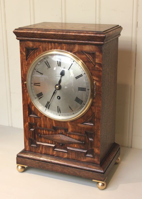 Oak Fusee Mantel Clock