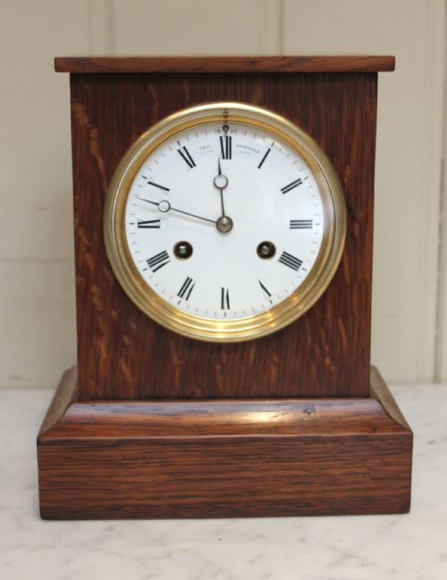 Solid Oak Mantel Clock by Clock Makers to Queen Victoria
