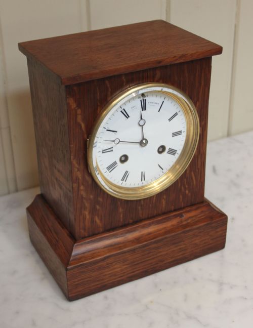 fig 1. Solid Oak Mantel Clock by Clock Makers to Queen Victoria