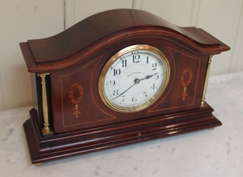 fig 1. Edwardian Solid Mahogany and Inlay Mantel Clock