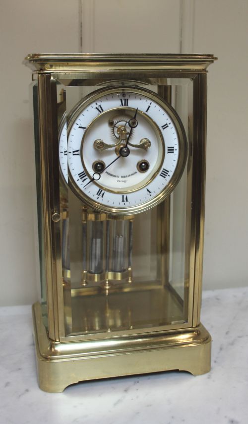 fig 1. French Visible Escapement Four Glass Clock (France, c. 1880)