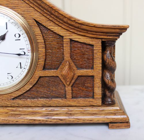 fig 1. Solid Oak Timepiece Mantel Clock
