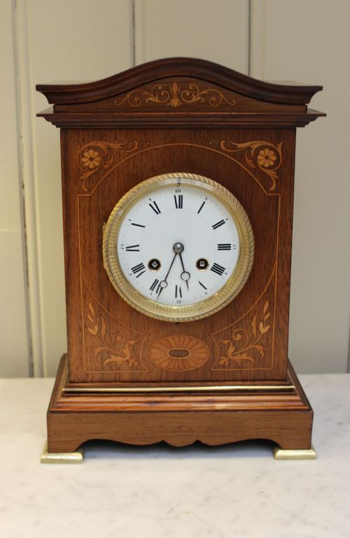 Rosewood and Inlay Mantel Clock