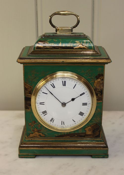 Chinoiserie Miniature Timepiece Bracket Clock (England and France, C. 1920)