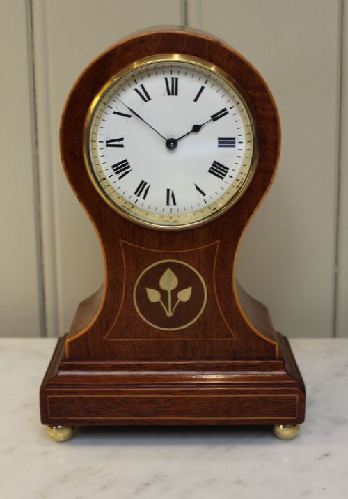 Edwardian Mahogany Timepiece Balloon Clock (England and France, C. 1905)