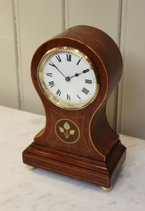 fig 1. Edwardian Mahogany Timepiece Balloon Clock (England and France, c. 1905)