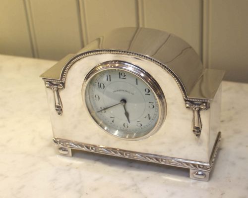 fig 1. Edwardian Silver Plated Mantel Clock