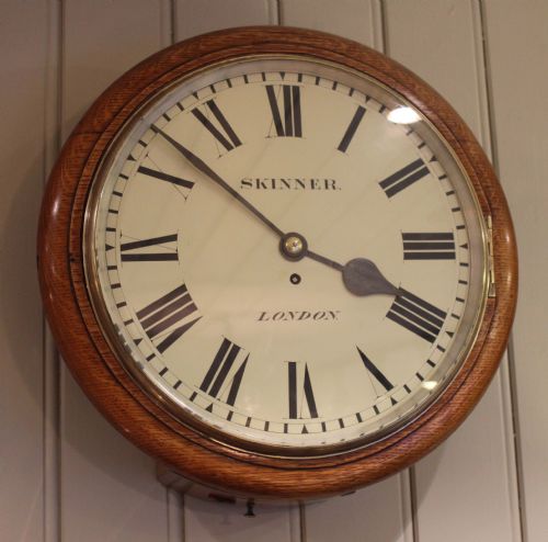 Large Solid Oak Cased Fusee Dial Clock