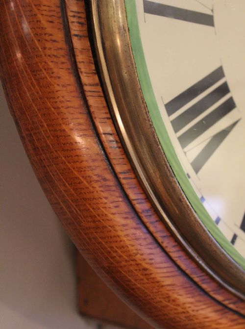 fig 1. Large solid Oak Cased Fusee Dial Clock