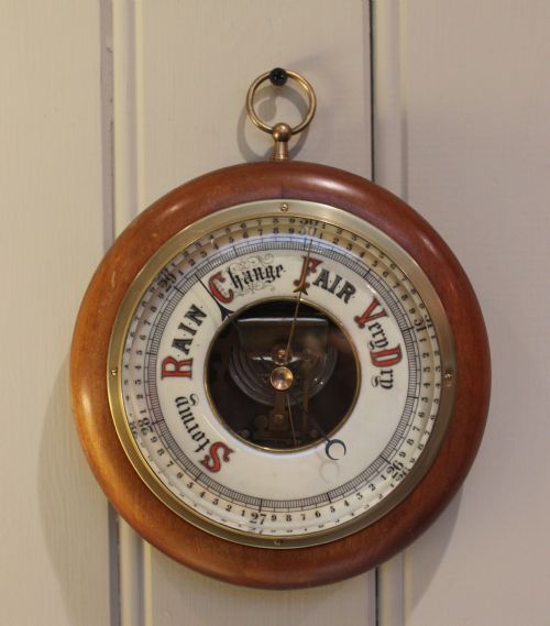 Circular Beechwood Barometer