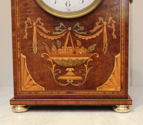 fig 1. Edwardian Mahogany and Marquetry Mantel Clock