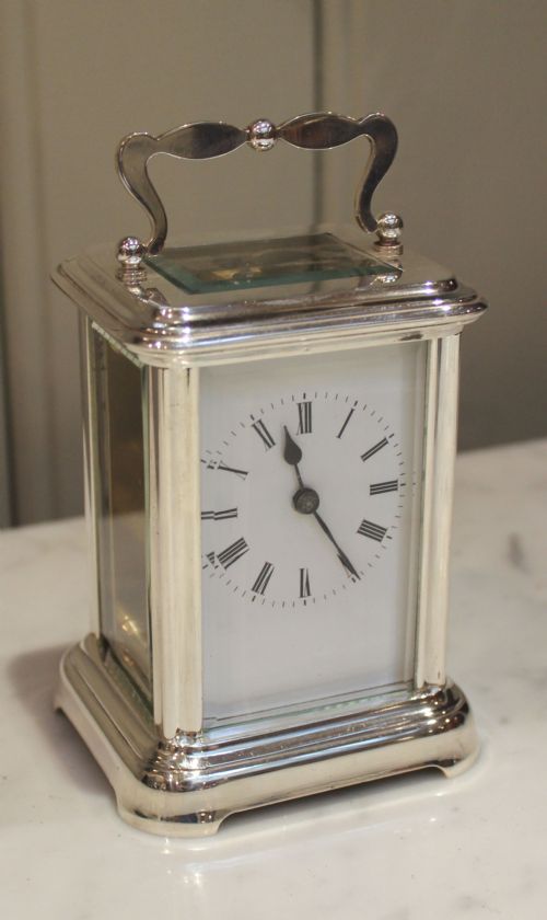 Silver Plated Timepiece Carriage Clock