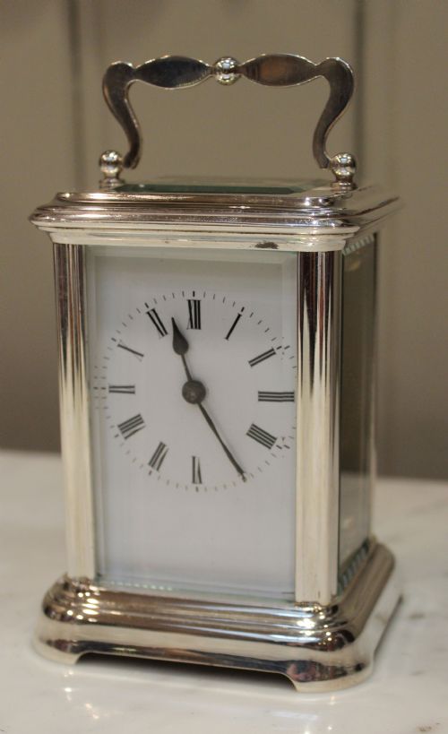 fig 1. Silver Plated Timepiece Carriage Clock 