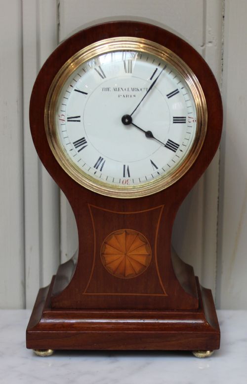 Solid Mahogany and Inlay Balloon Clock