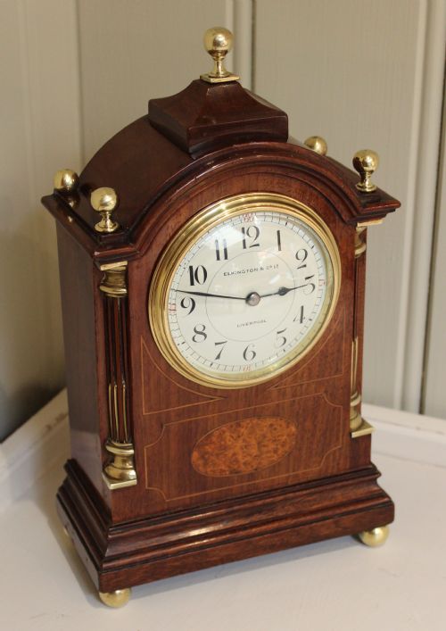 fig 1. Mahogany and Inlay Miniature English Bracket Clock