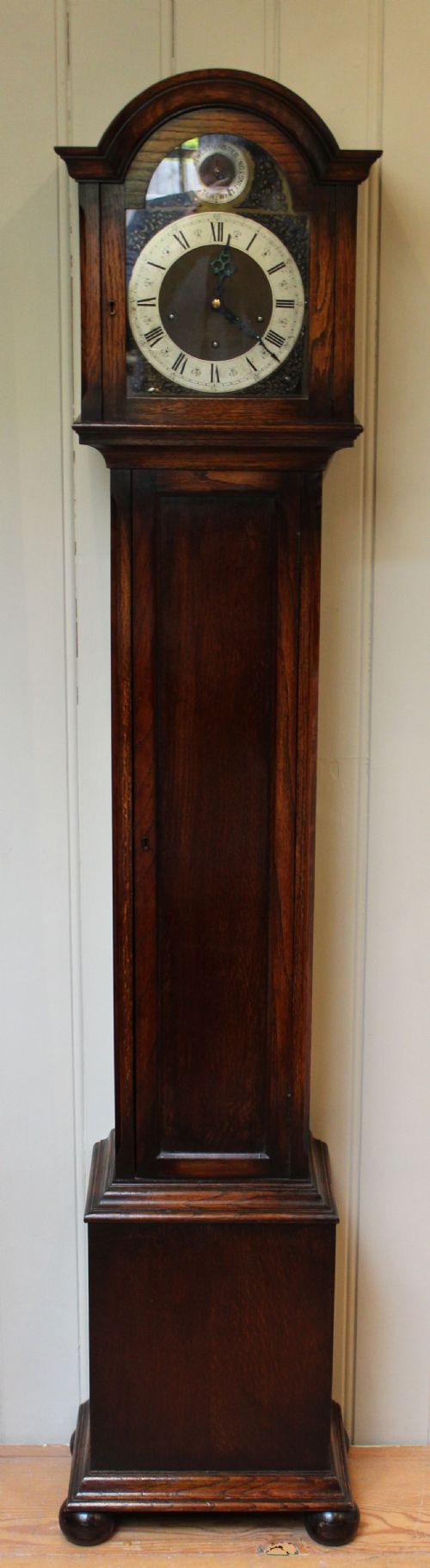 Oak Triple Chime Grandmother Clock (England, C. 1920)