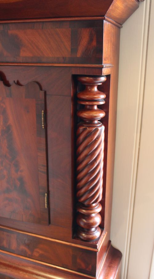 fig 1. Vast Moon Roller Mahoagany Longcase Clock (England, c. 1850)