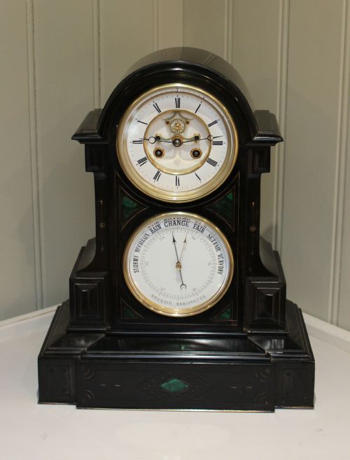 fig 1. French Black Marble Clock Barometer