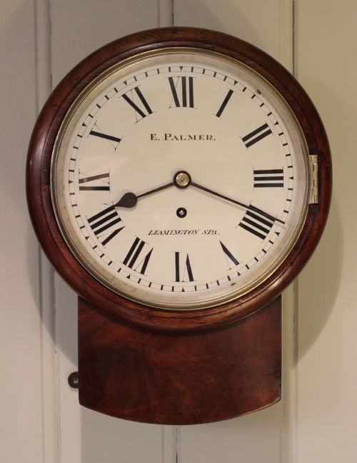 8 Inch Mahogany Drop Dial Wall Clock