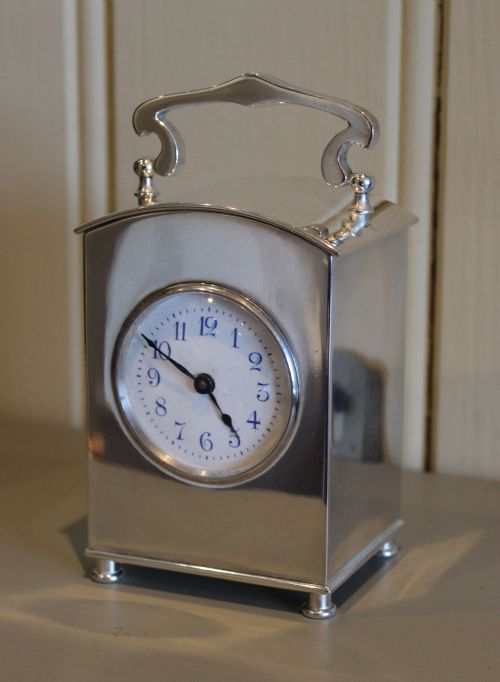 Silver Plated Arts and Crafts Carriage Clock