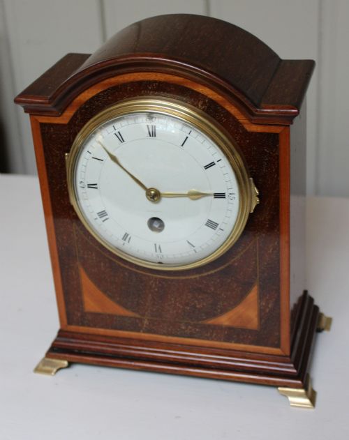fig 1. Edwardian Mahogany and Inlay Mantel Clock