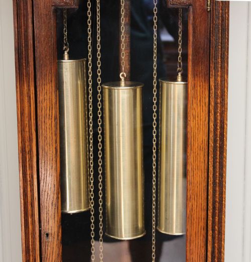 fig 1. Small Oak Double Chime Longcase Clock