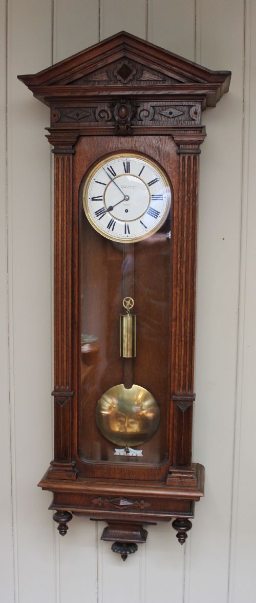 Late Victorian Oak Vienna Regulator by Lenzkirch (Germany, 1896)