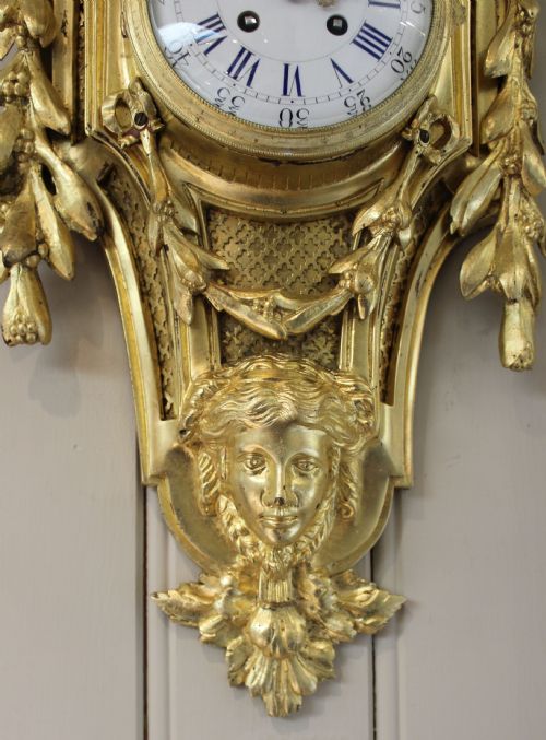 fig 1. Mid 19th Century Gilt Ormolu Cartel Clock (France, c. 1870)