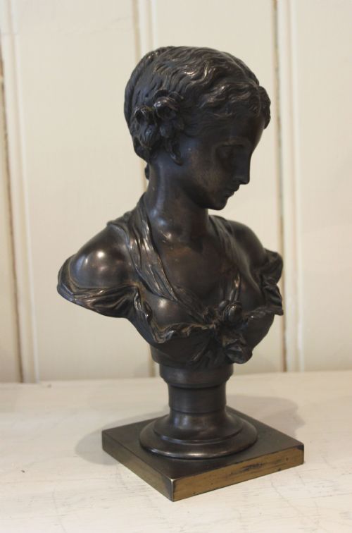 19th Century Bronze Female Bust (France, C. 1860)