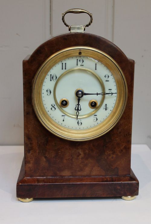 fig 1. Edwardian Burr Walnut Mantel Clock
