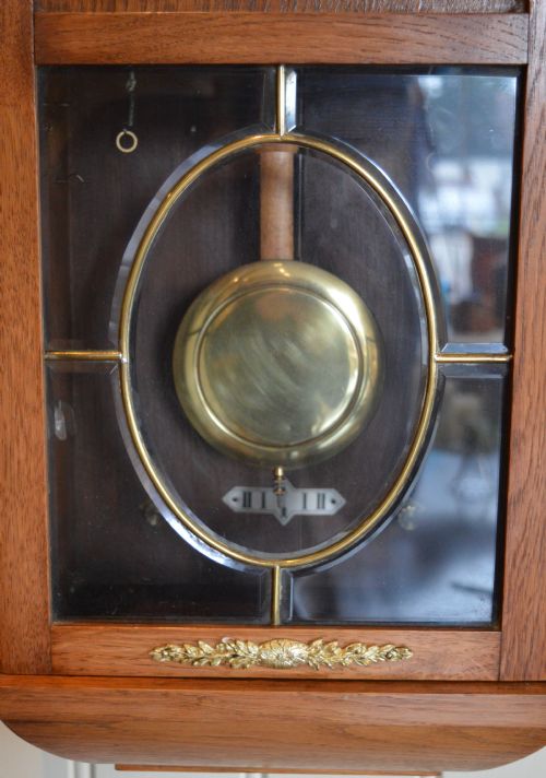 fig 1. Westminster Chime Oak Wall Clock 