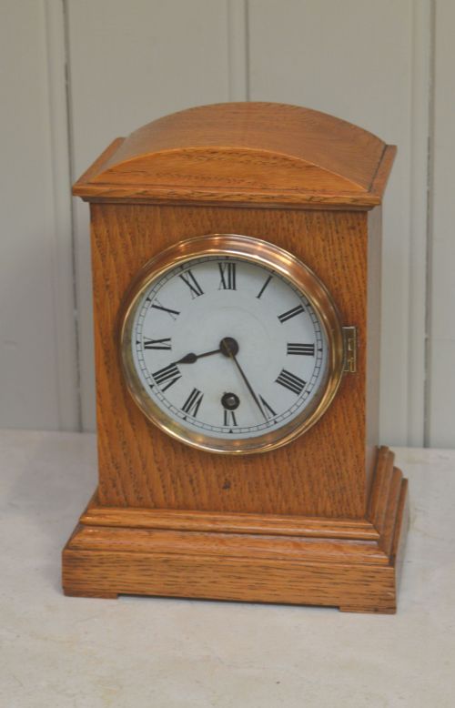 Light Oak Edwardian Mantel Clock