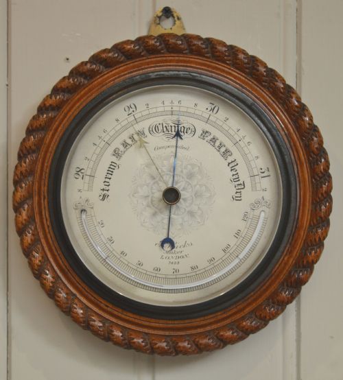 Victorian Rope Twist Aneroid Barometer