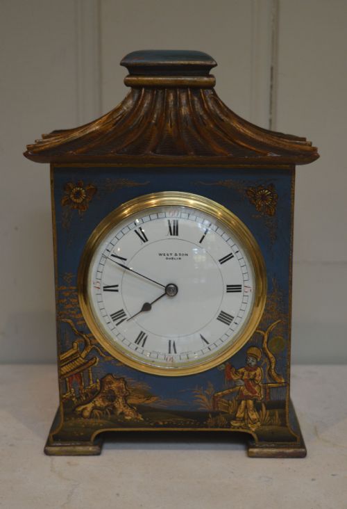 Blue Chinoiserie Mantel Clock