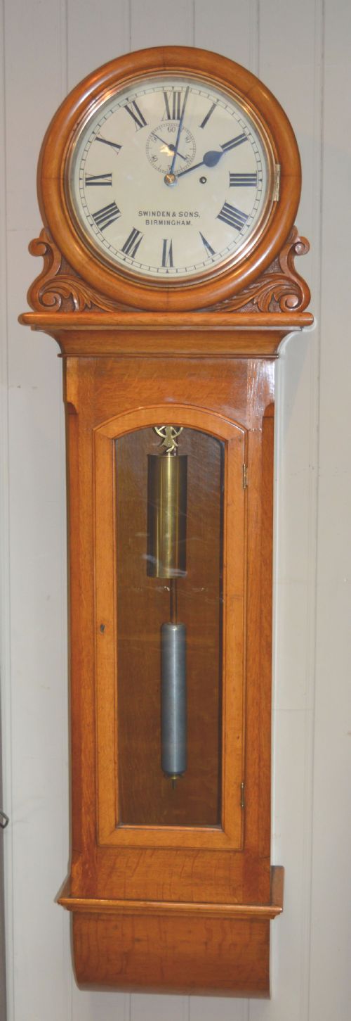 Light Oak Regulator Wall Clock (England, 1858 to 1880)