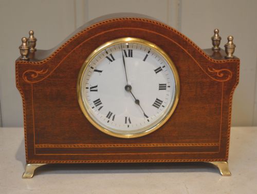 Edwardian Mahogany and Inlay Mantel Clock