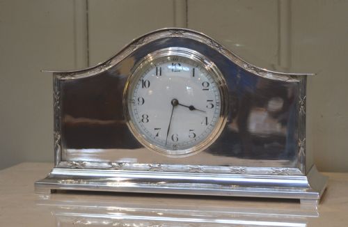 Edwardian Silver Plated Mantel Clock