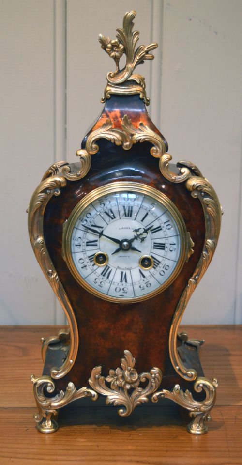 Tortoiseshell and Ormolu Mantel Clock-made for Harrods