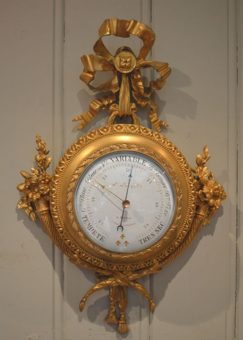 Unusual French Ormolu Cartel Barometer (France, C. 1880)
